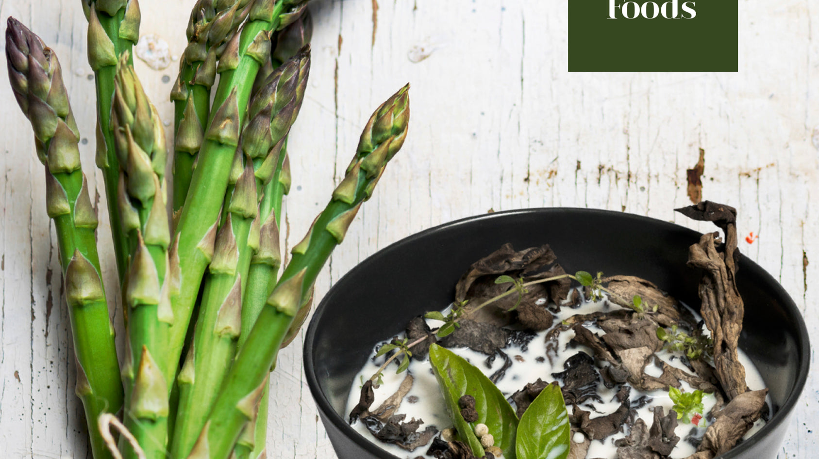 Black Trumpet Mushrooms & Asparagus