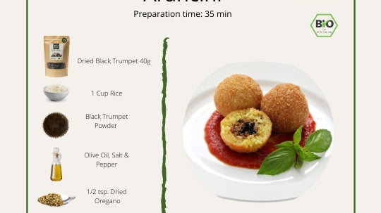 Black Trumpet Arancini Balls