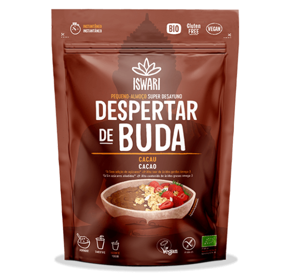 Super Breakfast Awakening Bowl Chocolate Hit – vegan, gluten-free, high-protein instant breakfast with cocoa and seeds.