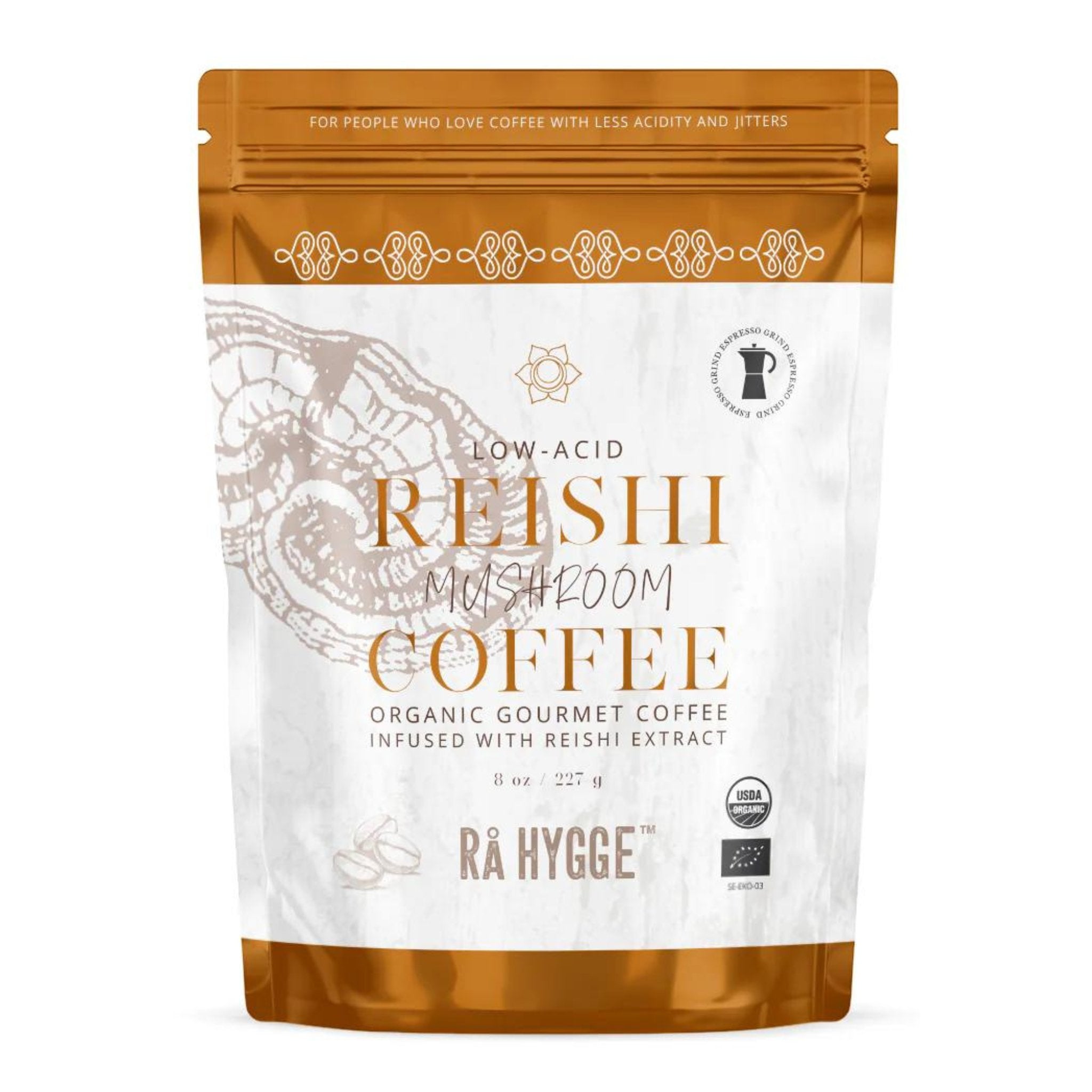 Reishi Espresso Coffee Grind | The Bio Foods | Organic Mushroom Coffee