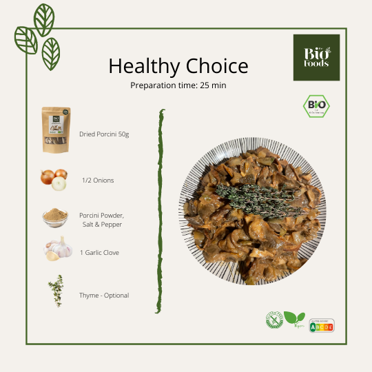 Organic Dried Porcini AA | Bio Steinpilze Getrocknet | The Bio Foods | Healthy Foods | Vegan Dish 